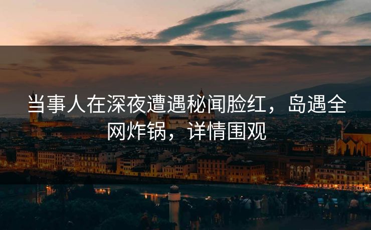 当事人在深夜遭遇秘闻脸红，岛遇全网炸锅，详情围观